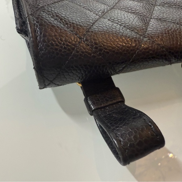 Vintage Chanel Caviar Leather Black Quilted Belt Pouch with Gold Plated Hardware - Picture 6 of 16